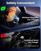avedio links Qi2.2 25W Wireless Car Charger Magnetic Phone Holder Mount for Magsafe with Cooler for Air Vent, Wireless Fast Charger 25W for iPhone 16-17 Series with iOS 26,15W for iPhone 12-15 (Grey)