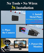 VEKOOTO VK7Pro 2 Magnetic Solar Wireless Backup Camera with 7'' IPS Touchscreen, 15,800mAh Rechargeable, No Wiring, HD1080P Night Vision Wireless Backup Camera for Trucks, RV, Trailer, Camper