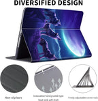 Case for 6" Kindle 11th Generation Case 2024/2022 Release,Leather Slim Folio Adjustable Stand Cover with Auto Wake/Sleep for Basic Kindle 2024/2022 11th Gen e-Reader,Moon Blue Wolf