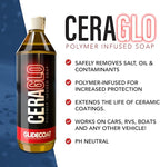 Glidecoat Ceraglo Polymer-Infused Soap - Ceramic Foaming Car Soap and pH Neutral Boat Cleaner - Aftercare Wash for Ceramic Coating - Increased Durability with Added Polymer Protective Layer (32oz)