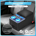 Center Console, Universal Bench Seat Center Console with Fast Phone Charging， Back Seat Car Organizer, Automotive Center Console with Cup Holder & Phone Holder (Black)
