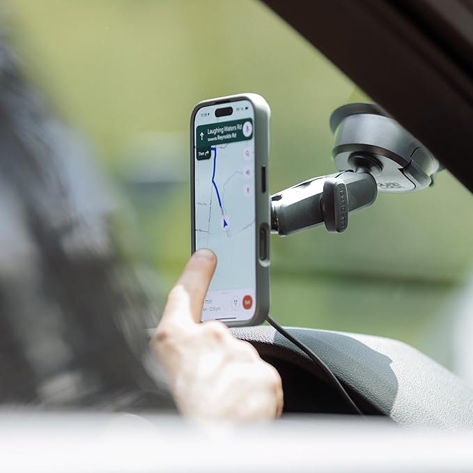 Quad Lock Heavy Duty Suction Car Phone Mount with MAG Phone Case and MAG Wireless Charging Head for iPhone 14 Pro
