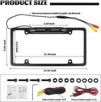 License Plate Backup Camera,170° Wide Angle License Plate Camera with LED HD Night Vision Design,Water Resistant Back up Cameras for Cars for US Licenses Plates,Cars,SUVs