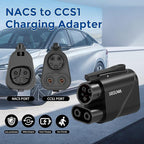 NACS to CCS1 Charging Adapter, 500A/1000V 250 kW DC Fast Charger Adapter Compatible with Tesla Superchargers Stations, Electric Vehicle Charging Adapter for Ford, Rivian, GM, Volvo, Polestar EVs
