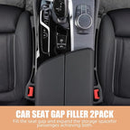 Car Seat Gap Filler Set of 2, Premium Interior Car Accessories, Multifunctional Car Storage Solution with Non-Slip Design, Fits Most Vehicles (Brown)