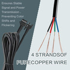 Rock Light Extension Wires 4 Pin and 2-Way Splitters 8 PCS 60 inch, Pure Copper Insulated Cable Cord Set for Motorcycle ATV Trike Golf Car Truck Neon Underglow Strip Lights