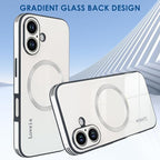 Guppy Compatible with iPhone 16 Plus Case Magnetic, with Full Camera Lens Protector [Compatible with MagSafe] Scratch Resistant Gradient Glass Back Cover Phone Case-White