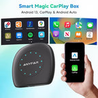 AI 8 Android 13 CarPlay AI Box, 8-Core Qualcomm 4G+64G Multimedia Adapter, Support CloudSim & 4G LTE & Hotspot, Wireless CarPlay Android Auto, Built-in GPS/Ambient Light for Netflix YouTube