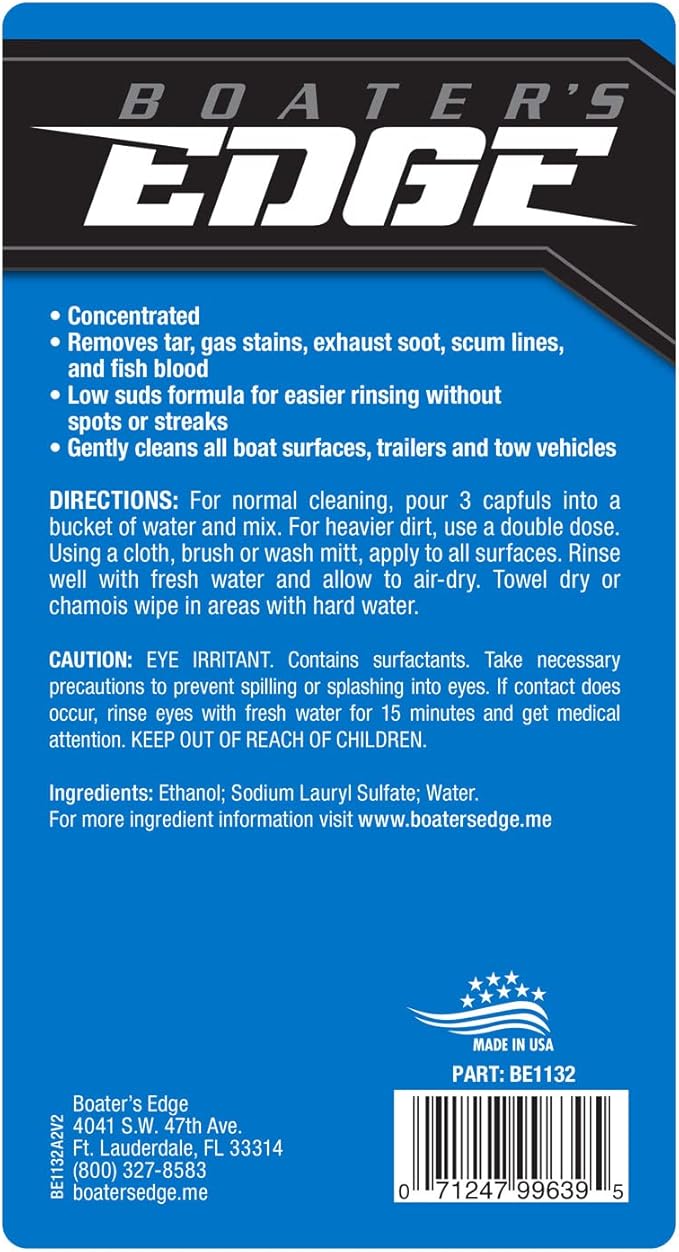 BOATER'S EDGE Wash - Biodegradable Boat Soap Concentrate - 32 OZ (BE1132)