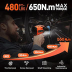 COMOWARE 650N.m (480 ft-lbs) Cordless Impact Wrench, 1/2" Brushless High Torque Impact Gun, 20V 4.0Ah Battery & Fast Charger, 6 Sockets w/case, 3-Speed Control (0-3000RPM) for Car, Truck RV, Mower