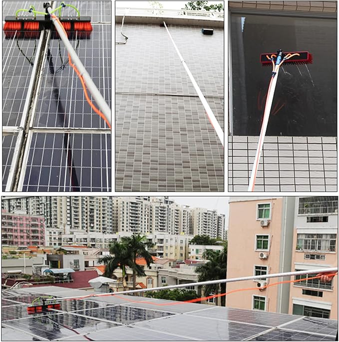 Telescopic Window Cleaner Kit - 3-12m Water Fed Pole with 30cm Brush for Effortless Window & Roof Cleaning Perfect for Homes Trucks & Solar Panel Maintenance