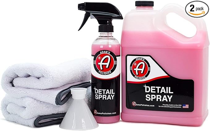 Adam’s Detail Spray Collection Kit – Quick Waterless Car Detailer Spray + 1 Gallon Refill - Gloss Enhancer, Dust & Light Dirt Remover - Complete Car Detailing Bundle
