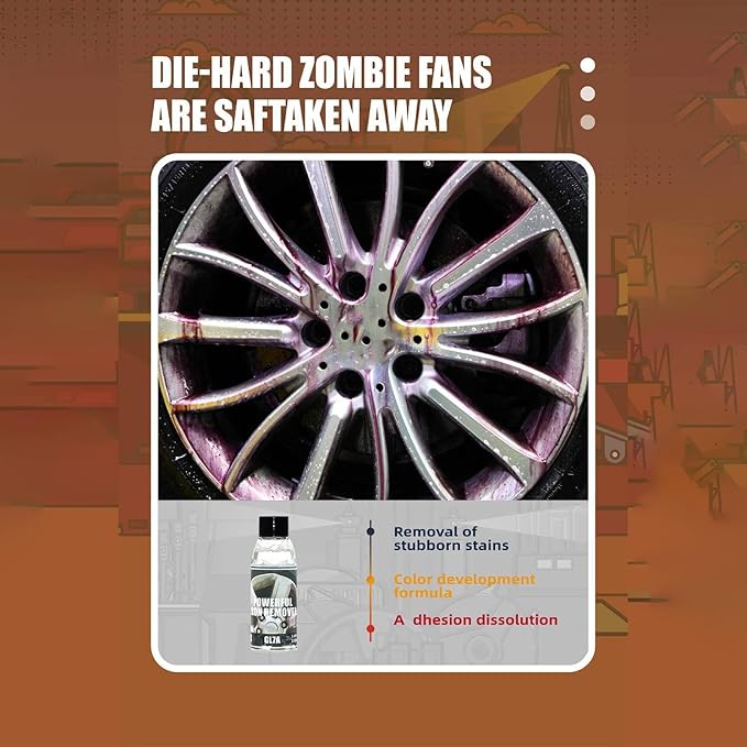 Iron Remover Car Detailing - 100ml Rim Cleaner Stain Removal,Car Rust Removal | for Wheels Brakes Calipers Tires Exterior Paint Motorcycle Rv Boat