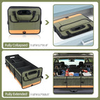 Trunk Organizer for Suv, Sturdy Storage Organization with Non-Slip Bottom Strips, 95L Large Capacity Cargo Organizer for Car, Truck, Sedan, Waterproof Portable Car Organizers for Women Men(Green)