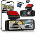 4K Dash Cam Front and Rear, NHOPEEW 3.16" Screen Dual Dash Camera for Cars with WiFi & GPS, Night Vision, 170°Wide Angle Car Dashboard Cam, G-Sensor, Loop Recording, 64GB Card Included