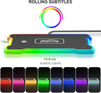 Wireless Charger Car Fast Charging pad, POLMXS Wireless Phone Charger Cell Phone RGB Light up Cordless Charging mat Compatible with iPhone 11/12/12/14/15 Galaxy S21/S22/S23/24 Airpod (C15 PAD)