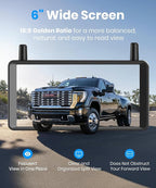 AUTO-VOX 6 Inch Solar Backup Camera Wireless: 2 Minute Install, 16:9 1080P HD Monitor, Dual Channel Split Screen, Clear Live View, DVR Recording, IP69K Waterproof Back up Camera for Car,Truck, Trailer