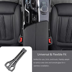 Car Seat Gap Filler, 2 Pack Universal Seat Gap Filler Strip with Seatbelt Slot, Anti-Drop Pad & Car Organizer for The Gap Between Seat and Console, Stop Items from Falling - Black