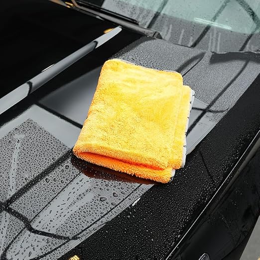 SPTA Drying Towel, Car Wash Drying Towel for Spotless Shine, Highly Absorbent, Scratch Free Large Microfiber Towel for Car wahing, 29.1 x 35 inch, Orange-MT031