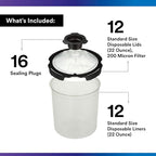 3M PPS 2.0 Paint Spray Gun System Refill Kit with Lids and Liners, 26173, Standard, 22 Ounces, 200-Micron Filter, Use for Cars, Furniture, Home and more,12 Disposable Lids and Liners,16 Sealing Plugs, Clear