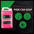 3D Pink Car Soap (1 Gallon) + Hydro-FIL XL Drying Towel (Grey) – pH Neutral High Suds Car Wash & Ultra Absorbent 20” x 31.5” Drying Cloth