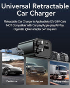 Retractable Car Charger,69W Car Phone Charger USB C Fast Charge,Cigarette Lighter USB Charger Car Accessories for Women,Road Trip Essentials Gift for Men,RV Power Adapter for iPhone 17/16/15/14,Galaxy