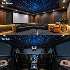 Small Size 16W RGBW APP Shooting Star Fiber Optic Lights, Music Activated 450pcs*0.03in (9.8ft/3m) Fiber Optic Lighting Meteor Kit for Car Starlight Headliner/Home