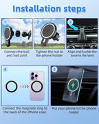 PZK Car Phone Holder for Chevy Trax 2024 2025 Accessories Custom Air Vent Chevy Car Phone Mount Magnetic 15W Fast Wireless Charger Hands Free 360° Rotation Automobile Phone Cradles