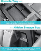 CDEFG 2Pcs for 2024 2025 2026 Lexus GX 550 Center Console Organizer Tray GX 550 Accessories Middle Console Tray Armrest Hidden Storage Box Arm Rest Secret Bin(Not for Cool Box)