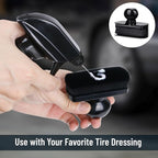 Large Car Tire Shine Applicator, Vegan Tire Shine Brush - Automotive Tire Dressing Applicator Brush with Storage Stand for Tire Detailing & Car Wash Kit, 3.6 Inch Length -2pcs (Black & Blue)