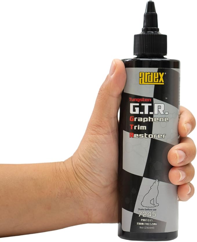 Ardex GTR 7245 Graphene Trim Restorer | Restores Faded Vinyl, Plastic, Rubber & Trim | Hydrophobic + UV Protectant Graphene Coating | DIY Like The Pros | 8 oz | Made in USA