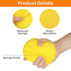 FONAROLL Microfiber Wax Applicator Pads, Car Wax Applicator, Buffing & Detail Polishing Foam Pads for Car Cleaning and Fine Polishing (5" Diameter, 6 Pack) - Yellow