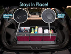 Trunk Organizer with Cooler, Collapsible Trunk Storage Container with Non Slip Bottom Strips, Large Multi-Compartment Waterproof Car Trunk Organizer Groceries for Vehicle Sedan, SUV, Van(Wine Red)