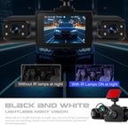 Dash Cam Front and Rear, 1080P Dash Camera for Cars, 4 Channel Car Camera Front Rear and Inside with Loop Recording, Night Vision, HDR, 24Hr Parking, G-Sensor, Night Vision
