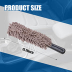 Wuyaoyao Car Duster Interior & Exterior, 13.78" Soft Microfiber Auto Duster Brush, Lint & Scratch Free Car Detailing Cleaning Brush, Multipurpose Dusting Tool for Auto Office Home Furniture (Gray)