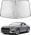 EcoNour Windshield Sunshade Compatible for Ford Mustang (NOT for Ford Mustang Mach-E) 2015-2024 2025 2026, Sun Visor for Front Windshield & Window Sun Shade Cover, UV Heat Protector, Car Accessories