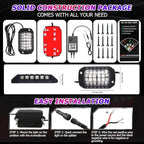 RGB LED Rock Lights Kit, 6 pods Underglow Multicolor Neon Pod with Bluetooth App Control Flashing Music Mode IP68 Exterior Wheel Well Light for Truck ATV UTV RZR SUV