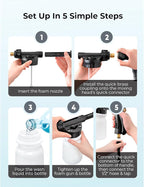 ARTIPOLY Car Wash Foam Gun + Microfiber Wash Mitt - Car Foam Sprayer - Foam Cannon for Hose - Spray Foam Gun Cleaner - Snow Foam Blaster for Cars, Boats, RVs, Foam Cannon Connects to Any Garden Hose