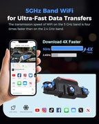 360 View 4 Channel Dash Cam Front and Rear Left Right Inside Camera for Cars, GPS and 5G Band WiFi, Night Vision, 160 Wide Angle, WDR, 24H Parking Mode, Supercapacitor, Included 128GB Card