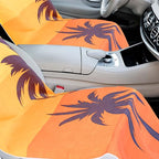 Hahafelt 1 Pack Car Seat Towel Covers with Storage Bag, 63 x 32 Inch Universal Non Slip Waterproof Sweat Protector for Car Truck, Gym Swimming Running, Machine Washable (Beach Palm Trees)