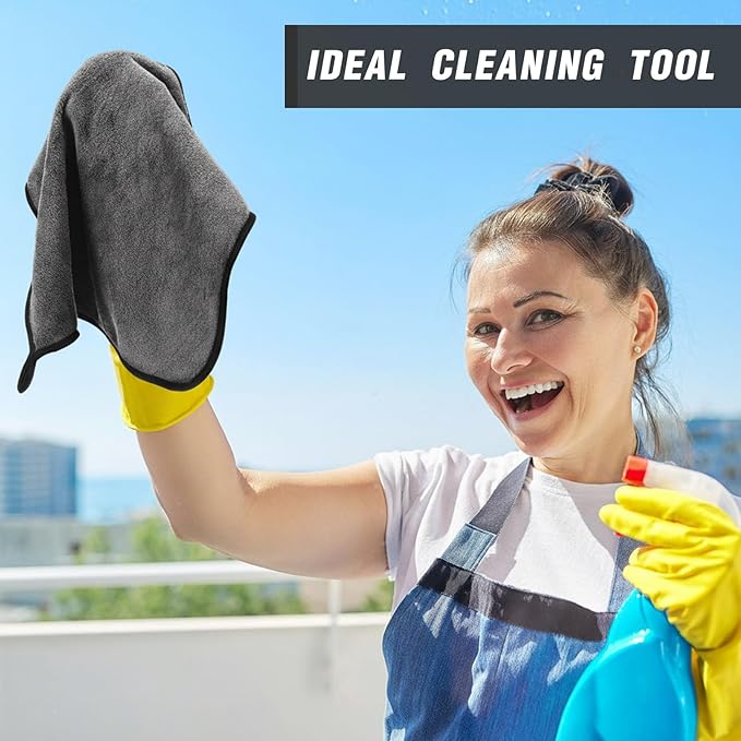 Tallew 18 Pcs Microfiber Towels:16"x16" Microfiber Drying Towels Bulk Micro Fiber Car Cleaning Cloth for Cars Drying Washing Polishing Office Windows Cleaning Household Supplies (Gray)