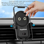 Cell phone holder wireless car charger,15W Auto Clamping Phone holders for your car fit for iPhone 16 15 14 13 12 Mini Pro Max 11 XR, Samsung Galaxy S24 Ultra S23 S22 S21+ Note 20 (Silver)
