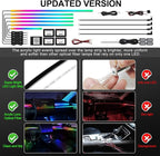 Dreamcolor Acrylic Interior Car LED Strip Light with Wireless APP, RGB 14 in 1 with 175 inches 593 LEDs Fiber Optic Ambient Lighting Kits, 16 Million Colors Sound Active Function Car Neon Lights