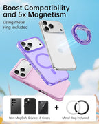SYNCWIRE Magnetic Phone Ring Holder for MagSafe - Phone Grip Stand with 360° Rotation Finger Ring Kickstand Compatible with iPhone 17 16 15 14 13 12 Pro Max MagSafe Accessories,Blueberry Purple