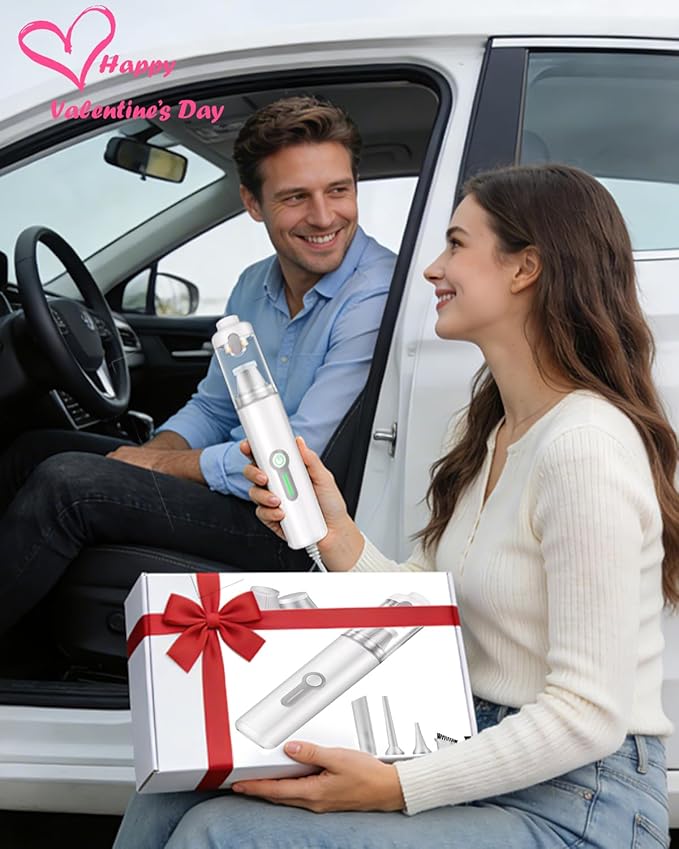 MARTISAN Portable Car Vacuum, Versatile 4-in-1 Vaccum, 20,000Pa Suction Power, 3 Sunction Modes, Lightweight, Up to 30 Min Runtime, Quick Charging for Desk, Keyboard, Car, White