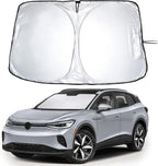 EcoNour Windshield Sun Shade Compatible for Volkswagen VW ID.4 2021–2026 | Custom Fit EV Front Window Sunshade | Foldable Heat & UV Reflective Sun Visor