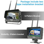 Truck Bus Digital Wireless Backup Camera Monitor System Kit, 7 inch DVR Monitor+HD IP69K Waterproof Night Vision Rear View Reverse Camera for Van Trailer 5th Wheel Pickup RV Campers Motor Home Boat