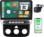Car Radio Stereo Upgrade for Dodge RAM 1500/2500/3500 2013-2018, Android Head Unit with 10.1 Inch Touch Screen/Backup Camera/Wireless CarPlay & Android Auto/Mirroring/Wi-Fi/Bluetooth/SWC/FM/AM
