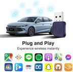 CarlinKit MiNi Ultra Wireless CarPlay & Android Auto Adapter - Plug & Play USB-A/USB-C Upgrade for Wired Cars | Retains OEM Mic, Sound Quality & Controls | OTA Updates