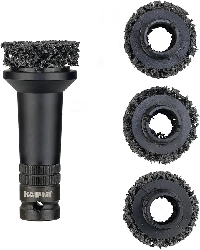 K233 Wheel Hub Resurfacing Kit, Brake Surface and Stud Cleaner, 1/2-Inch Drive, 4 Pads
